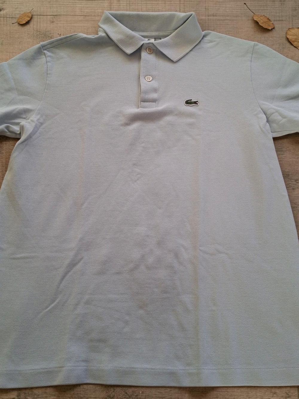Lacoste Pale Blue Short Sleeve Polo with Crocodile Emblem